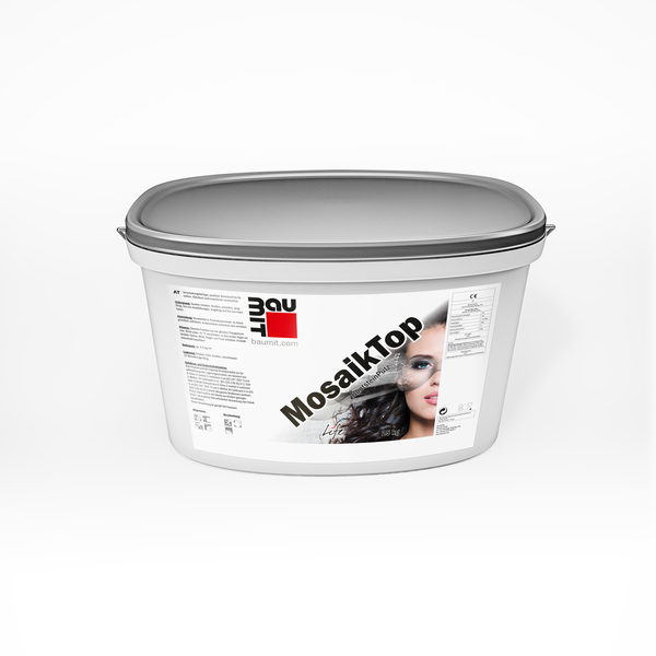 Spalvotų akmenėlių struktūrinis tinkas Baumit MosaikTop Esential Line 25,0kg Spalvotų akmenėlių struktūrinis tinkas Baumit MosaikTop Esential Line 25,0kg